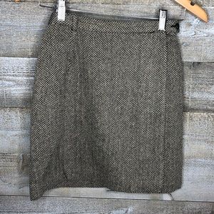 Ann Taylor petites wool blend brown midi skirt 8P